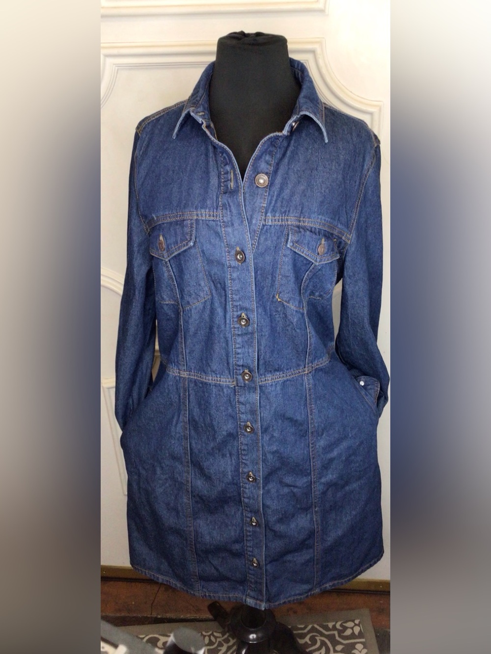 Frye Denim Button-Front Shirt Dress Size Medium